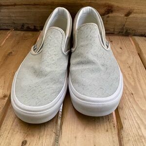 Vans off the wall/ womens size 9/ white and tan/grey